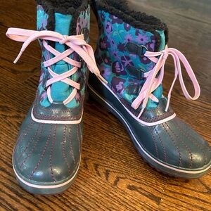 Sorel Women's Floral Winter Boots - Teal Purple Pink